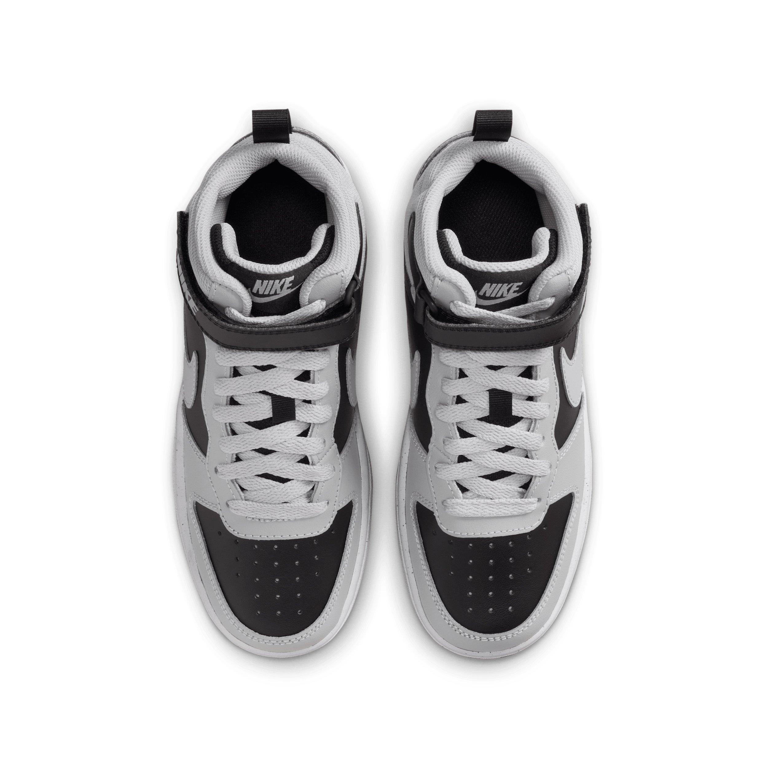 Nike Court Borough Mid 2 "Black/White/Gum Medium Brown/Light Smoke Grey" Grade School Boys' Shoe - BLACK/WHITE/MD BROWN/LT GREY Thumbnail View 4