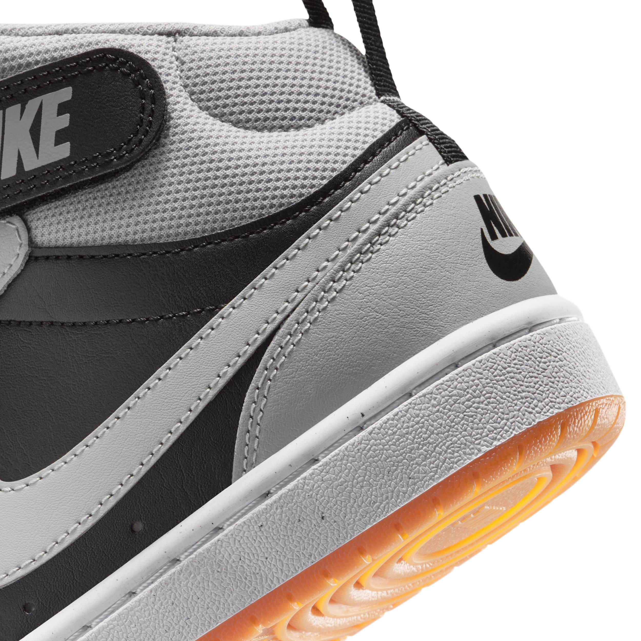 Nike Court Borough Mid 2 "Black/White/Gum Medium Brown/Light Smoke Grey" Grade School Boys' Shoe - BLACK/WHITE/MD BROWN/LT GREY Thumbnail View 8