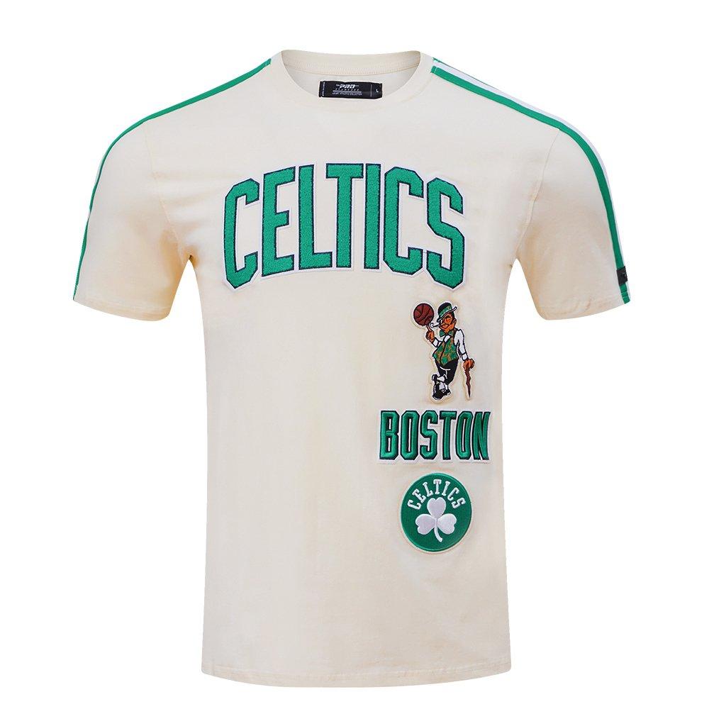 Pro Standard Men's NBA Boston Celtics Retro Classic SJ Striped Tee - Eggshell/Kelly Green - EGGSHELL/KELLY GREEN Thumbnail View 1