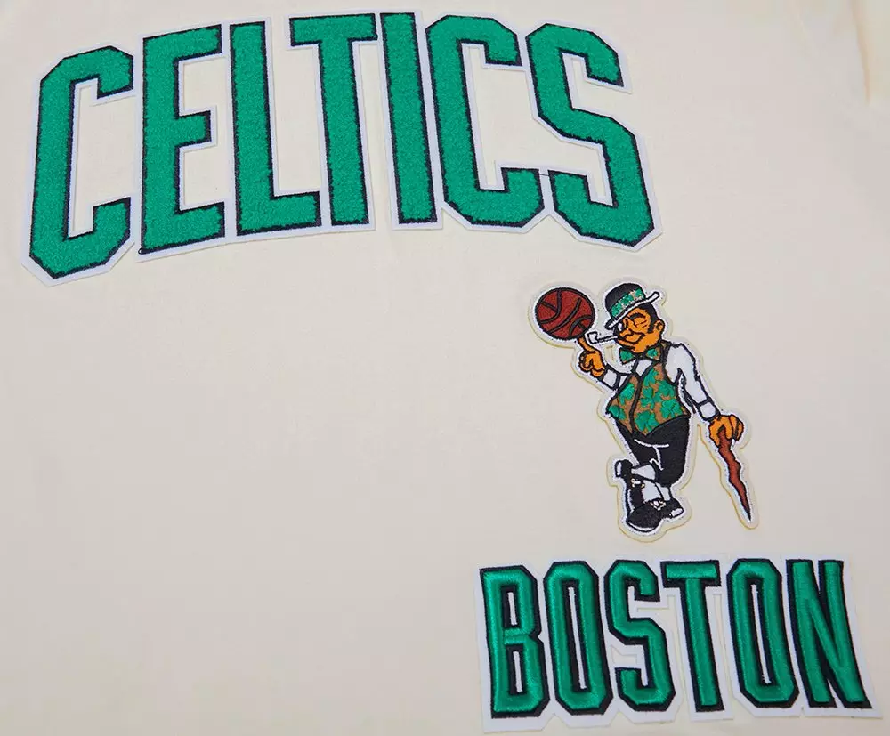 Pro Standard Men's NBA Boston Celtics Retro Classic SJ Striped Tee -Eggshell/Kelly Green - EGGSHELL/KELLY GREEN