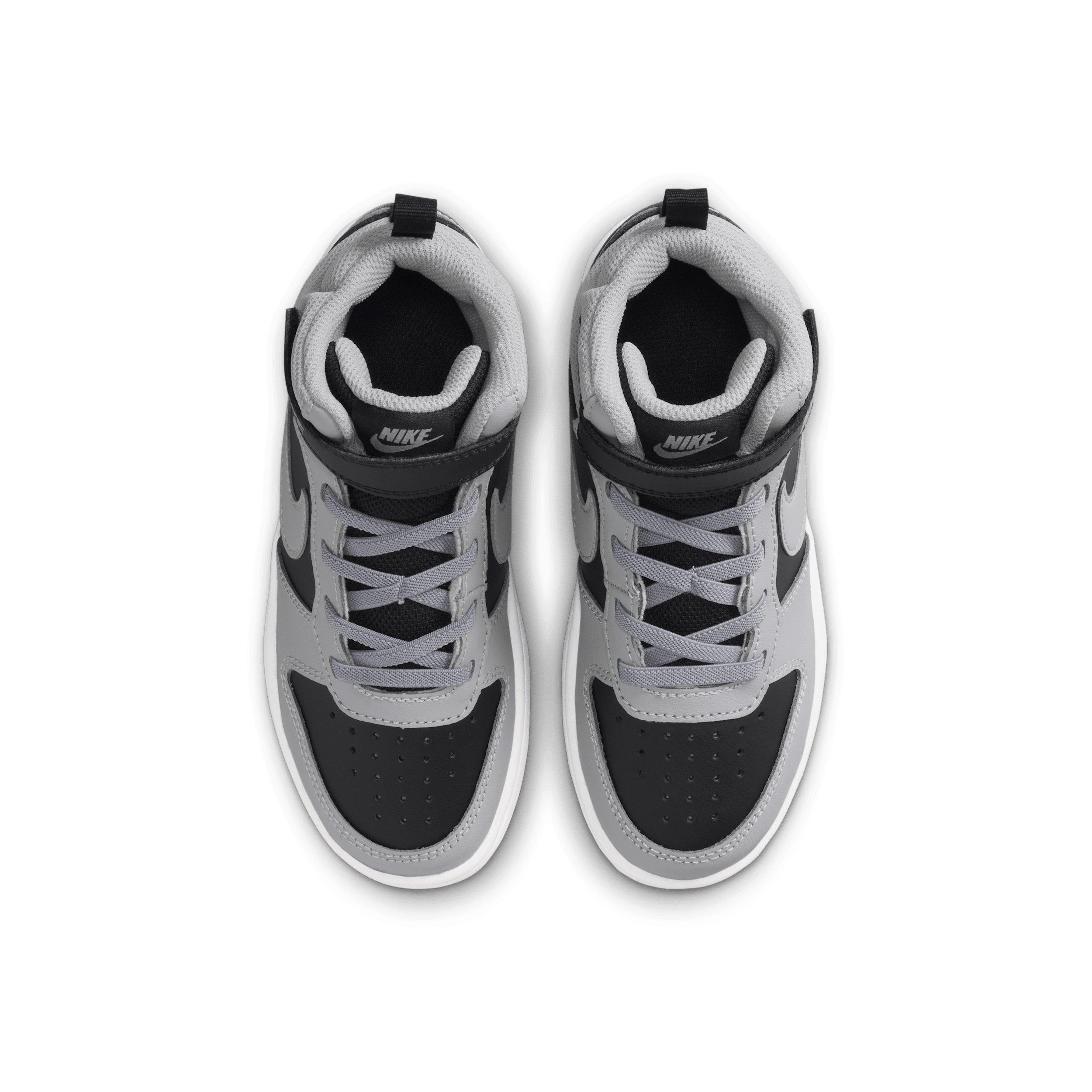 Nike Court Borough Mid 2 "Black/White/Gum Medium Brown/Light Smoke Grey" Preschool Boys' Shoe - BLACK/WHITE/MD BROWN/LT GREY Thumbnail View 4