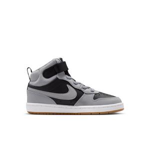 Nike Court Borough Mid 2 "Black/White/Gum Medium Brown/Light Smoke Grey" Preschool Boys' Shoe