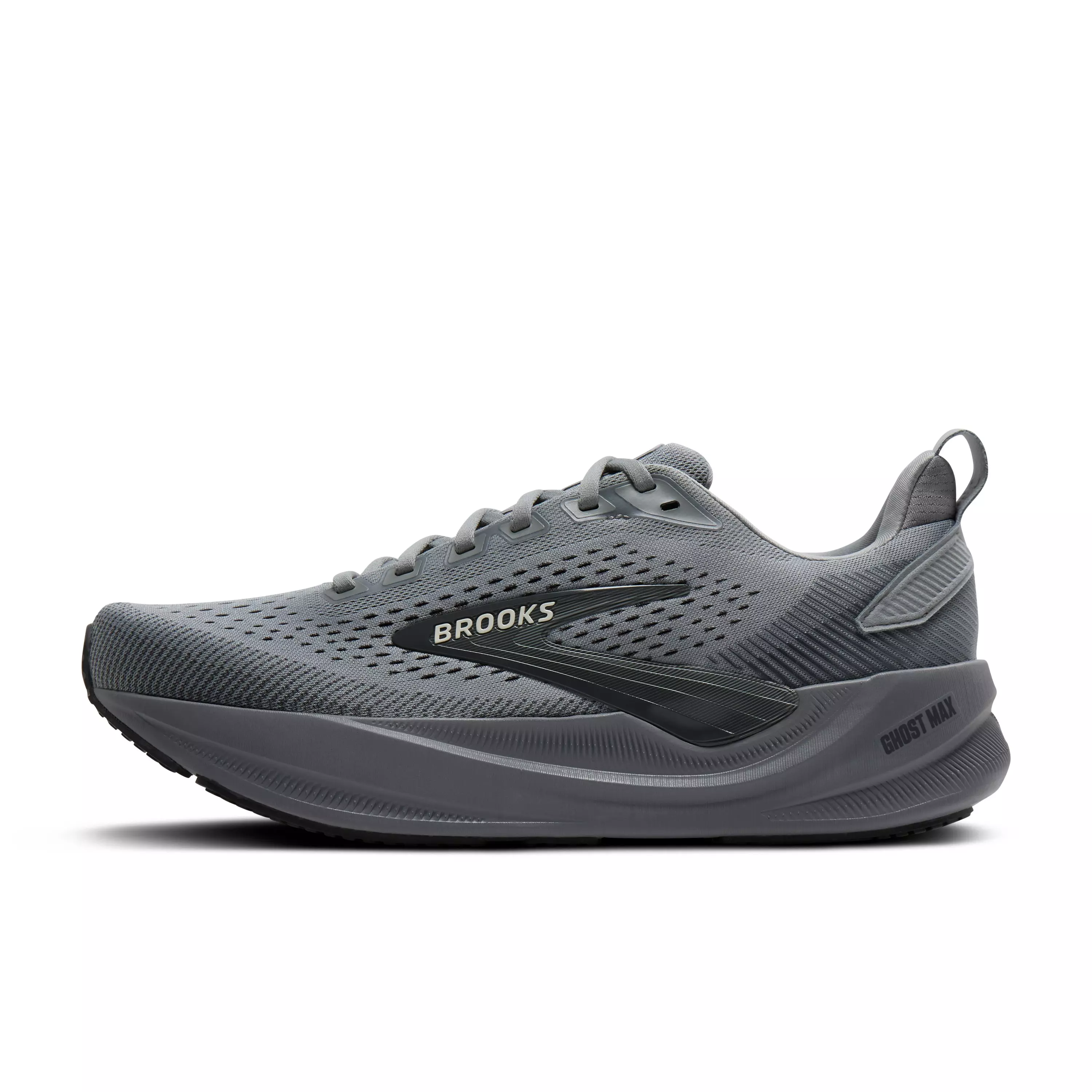 Brooks Ghost Max 4 "Grey/Grey/Ebony" Men's Running Shoe - GREY/GREY/EBONY