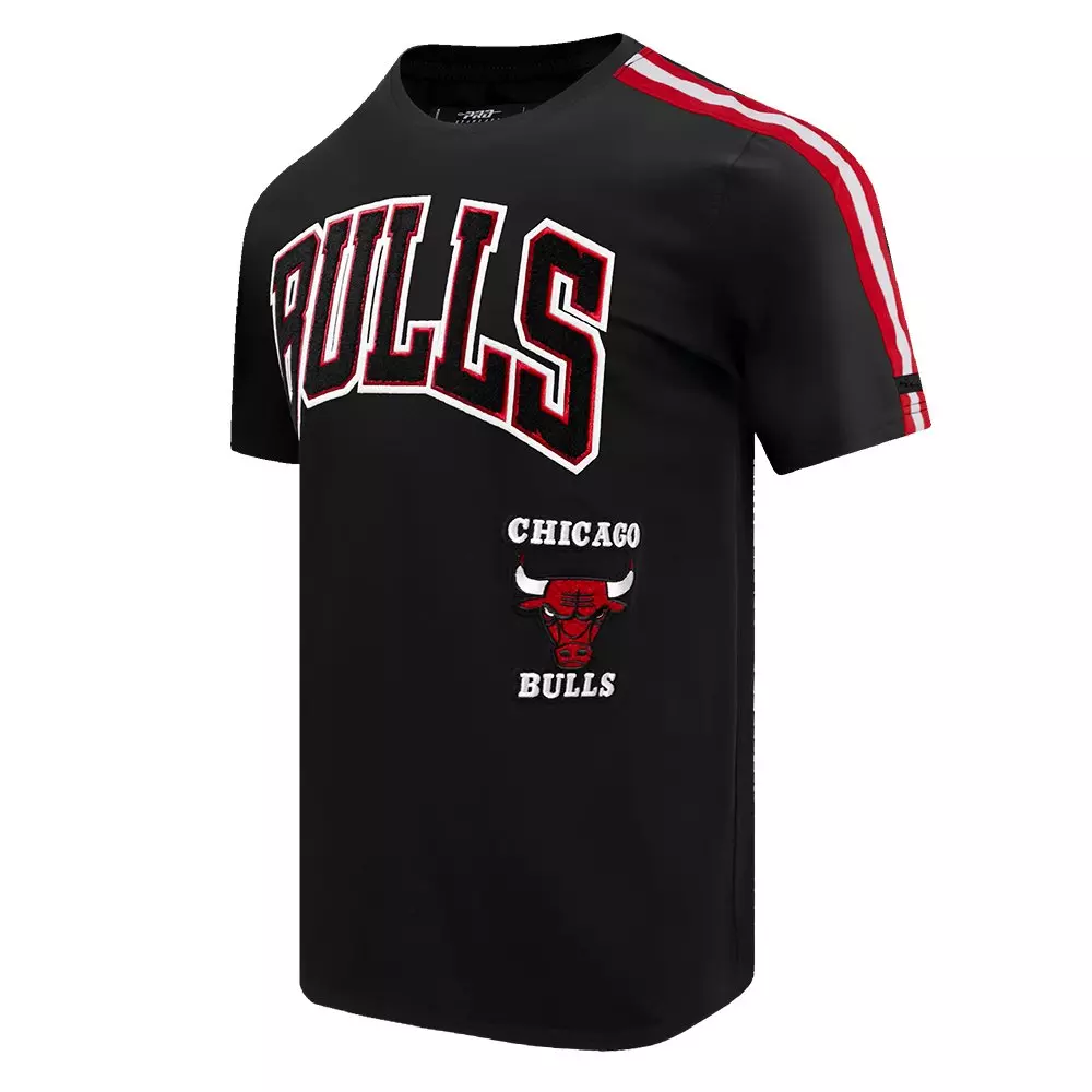 Pro Standard Men's NBA Chicago Bulls Retro Classic SJ Striped Tee - Black/Red - BLACK/RED