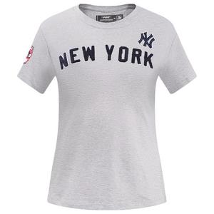 Pro Standard Women's MLB New York Yankees Classic Short Sleeve SJ Slim Fit Top -Grey