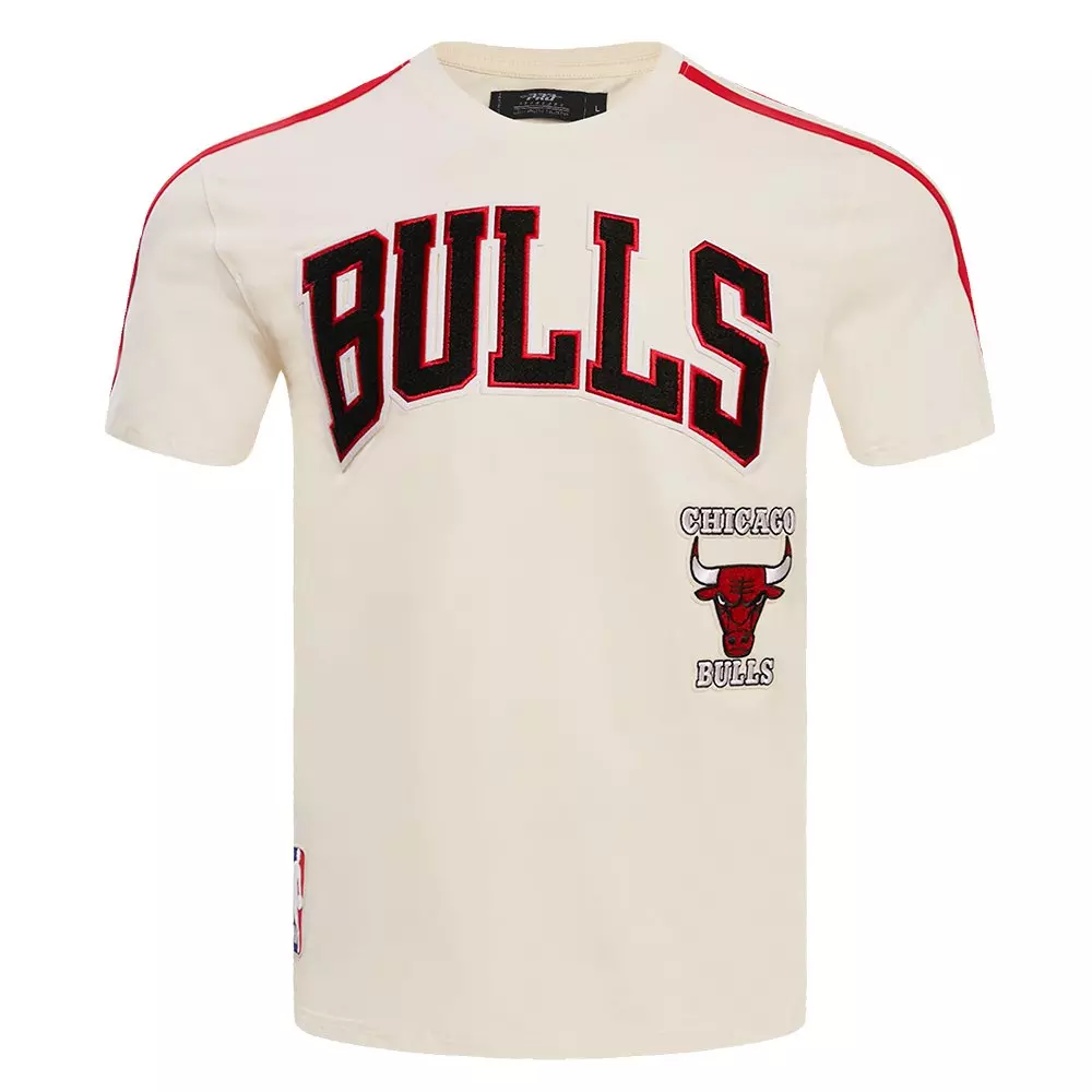 Pro Standard Men's NBA Chicago Bulls Retro Classic SJ Striped Tee -Eggshell/Black - EGGSHELL/BLACK