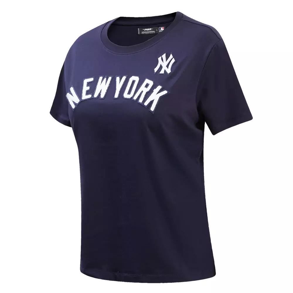 Pro Standard Women's MLB New York Yankees Classic Short Sleeve SJ Slim Fit Top -Navy - NAVY