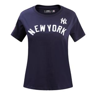 Pro Standard Women's MLB New York Yankees Classic Short Sleeve SJ Slim Fit Top -Navy