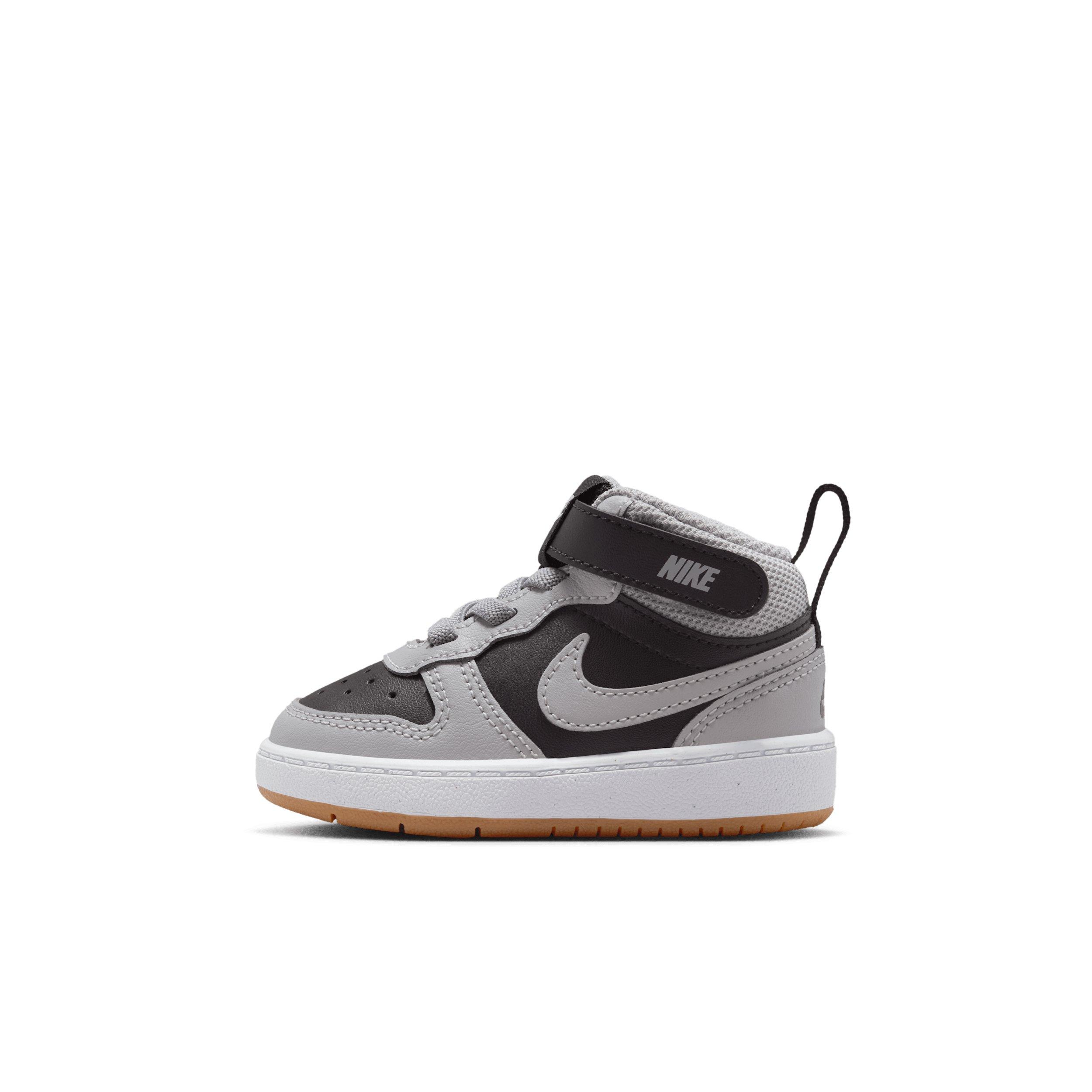 Nike Court Borough Mid 2 "Black/White/Gum Medium Brown/Light Smoke Grey" Infant Girls' Shoe - BLACK/WHITE/MD BROWN/LT GREY Thumbnail View 2
