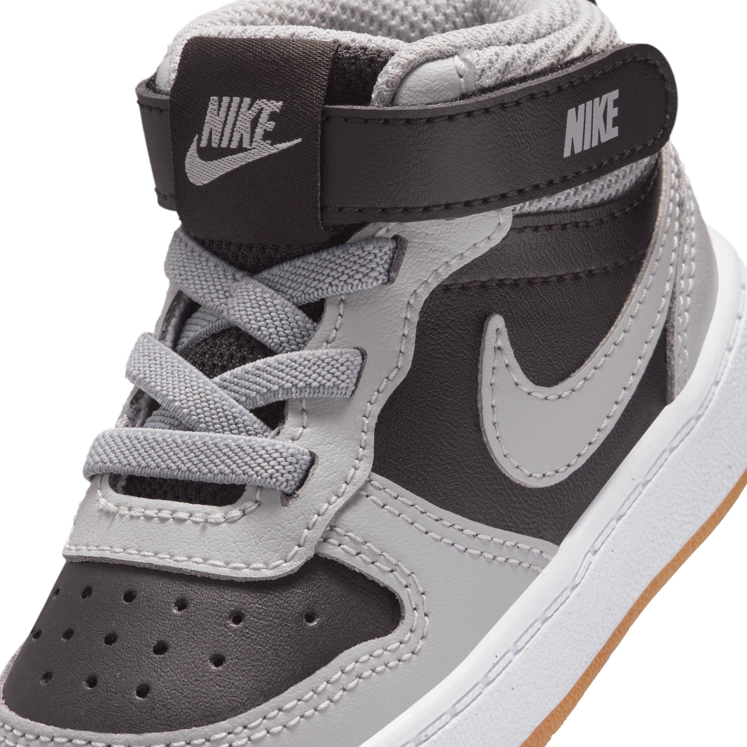 Nike Court Borough Mid 2 "Black/White/Gum Medium Brown/Light Smoke Grey" Infant Girls' Shoe - BLACK/WHITE/MD BROWN/LT GREY Thumbnail View 7