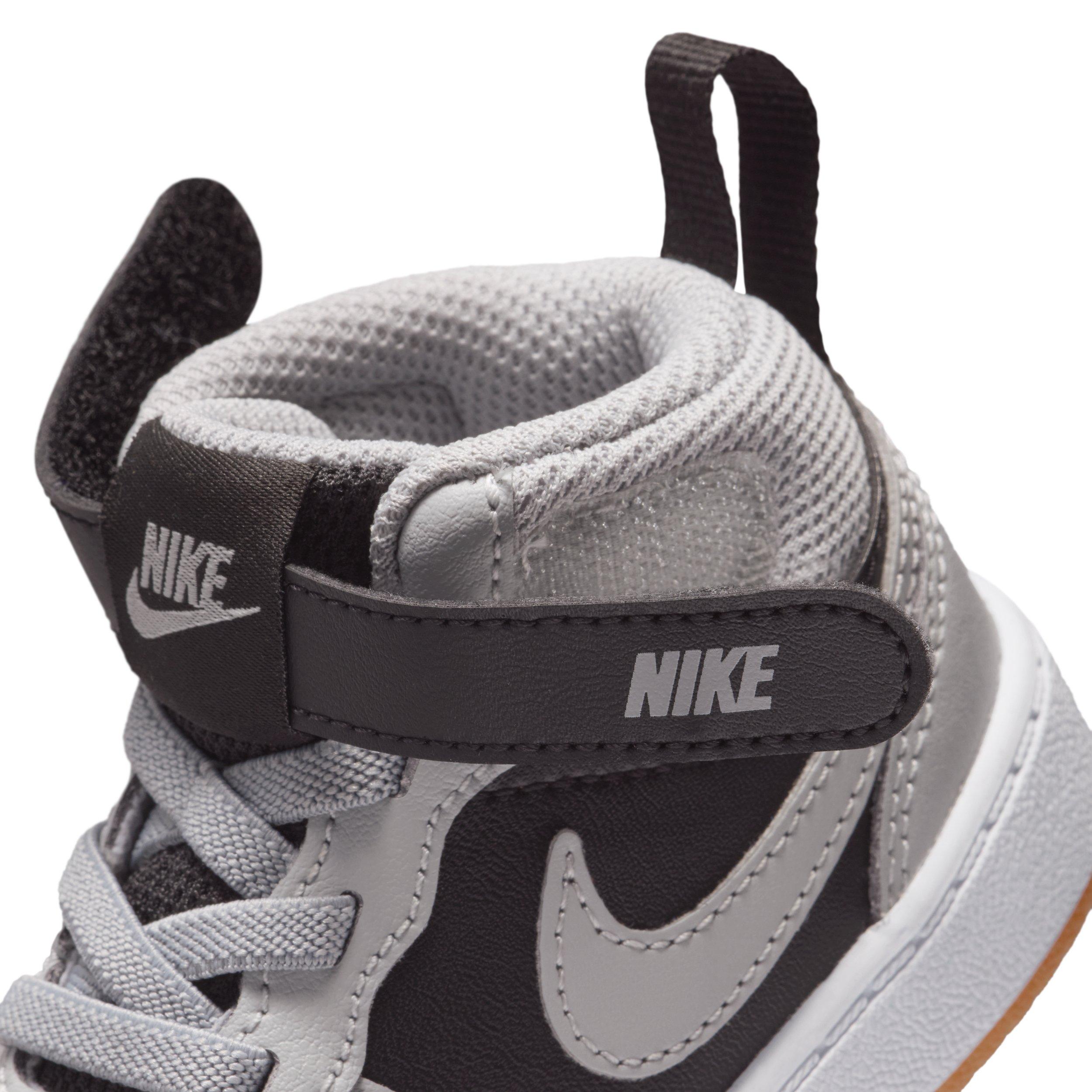Nike Court Borough Mid 2 "Black/White/Gum Medium Brown/Light Smoke Grey" Infant Girls' Shoe - BLACK/WHITE/MD BROWN/LT GREY Thumbnail View 8