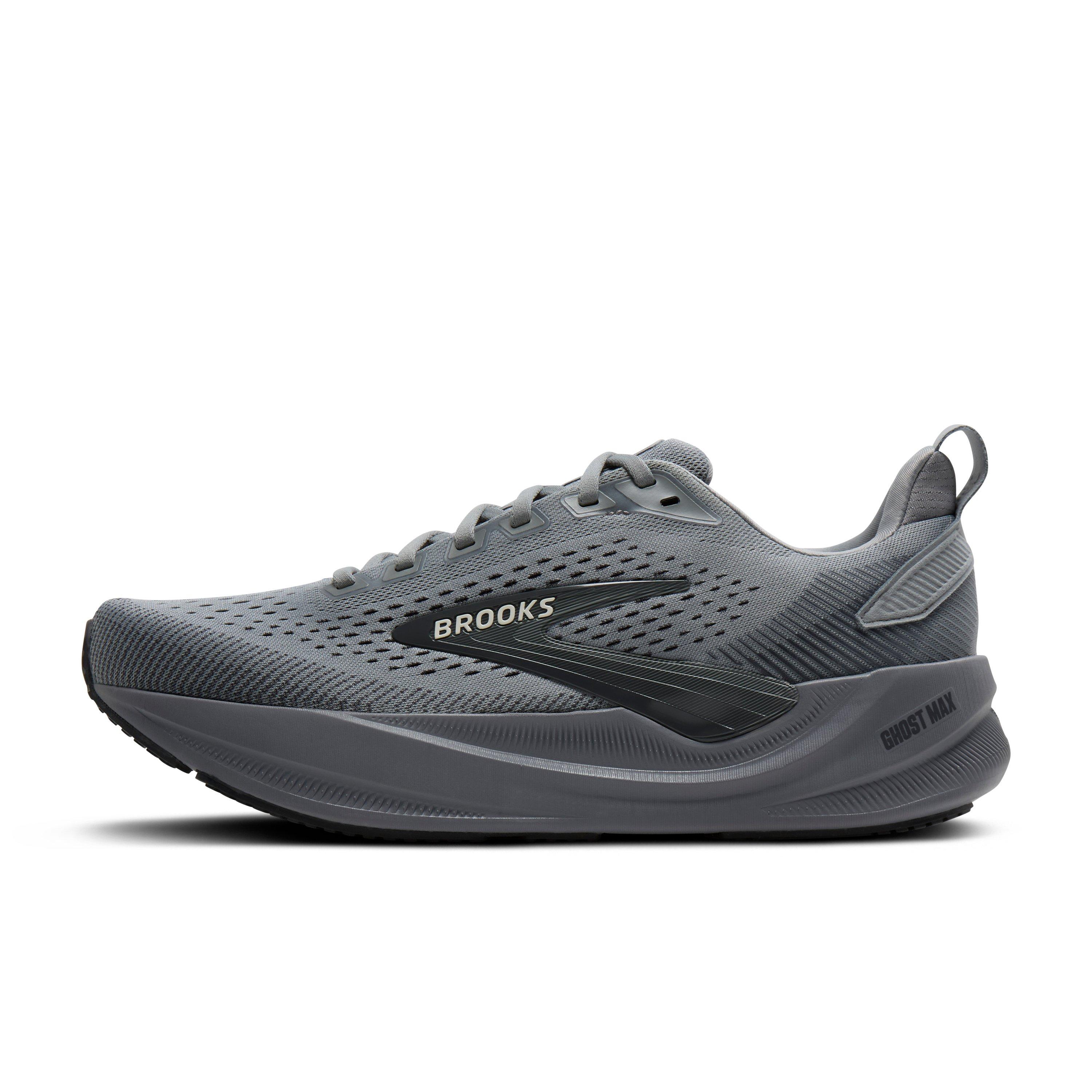 Brooks Ghost Max 4 "Grey/Grey/Ebony" Men's Extra Wide Running Shoe - GREY/GREY/EBONY