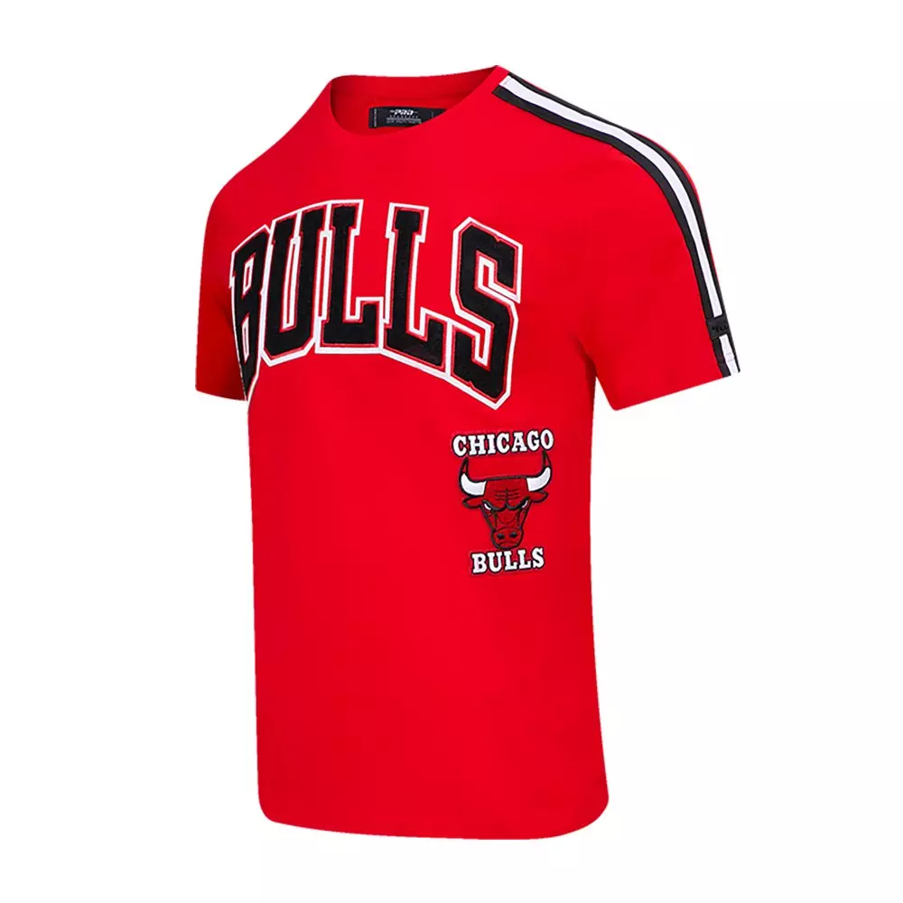 Pro Standard Men's NBA Chicago Bulls Retro Classic SJ Striped Tee - Red/Black - RED/BLACK
