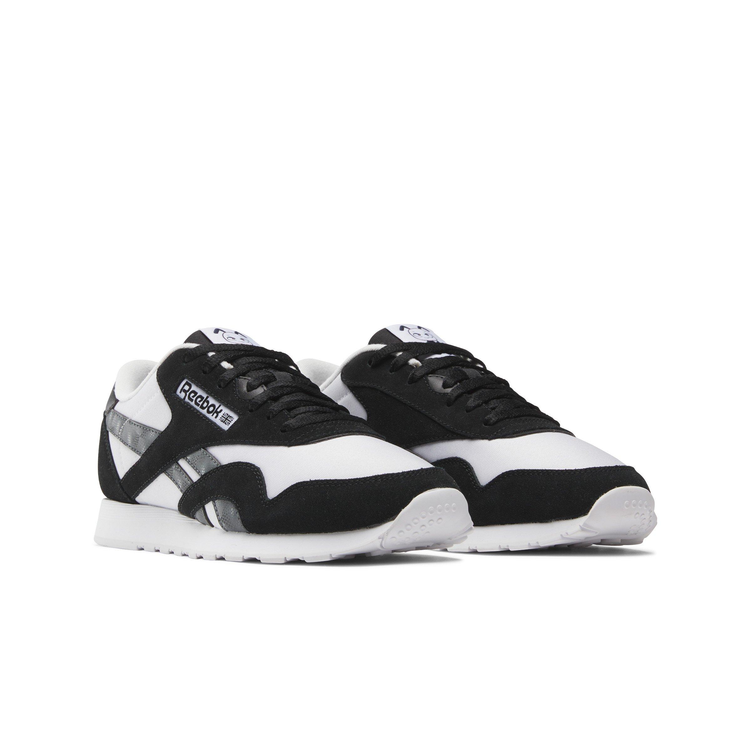 White and black reebok sale