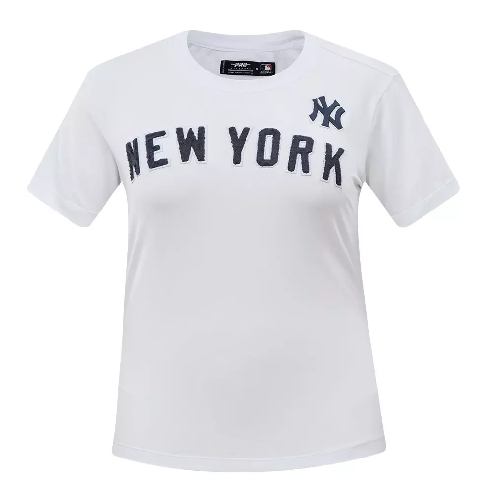 Pro Standard Women's MLB New York Yankees Classic Short Sleeve SJ Slim Fit Top - White - WHITE