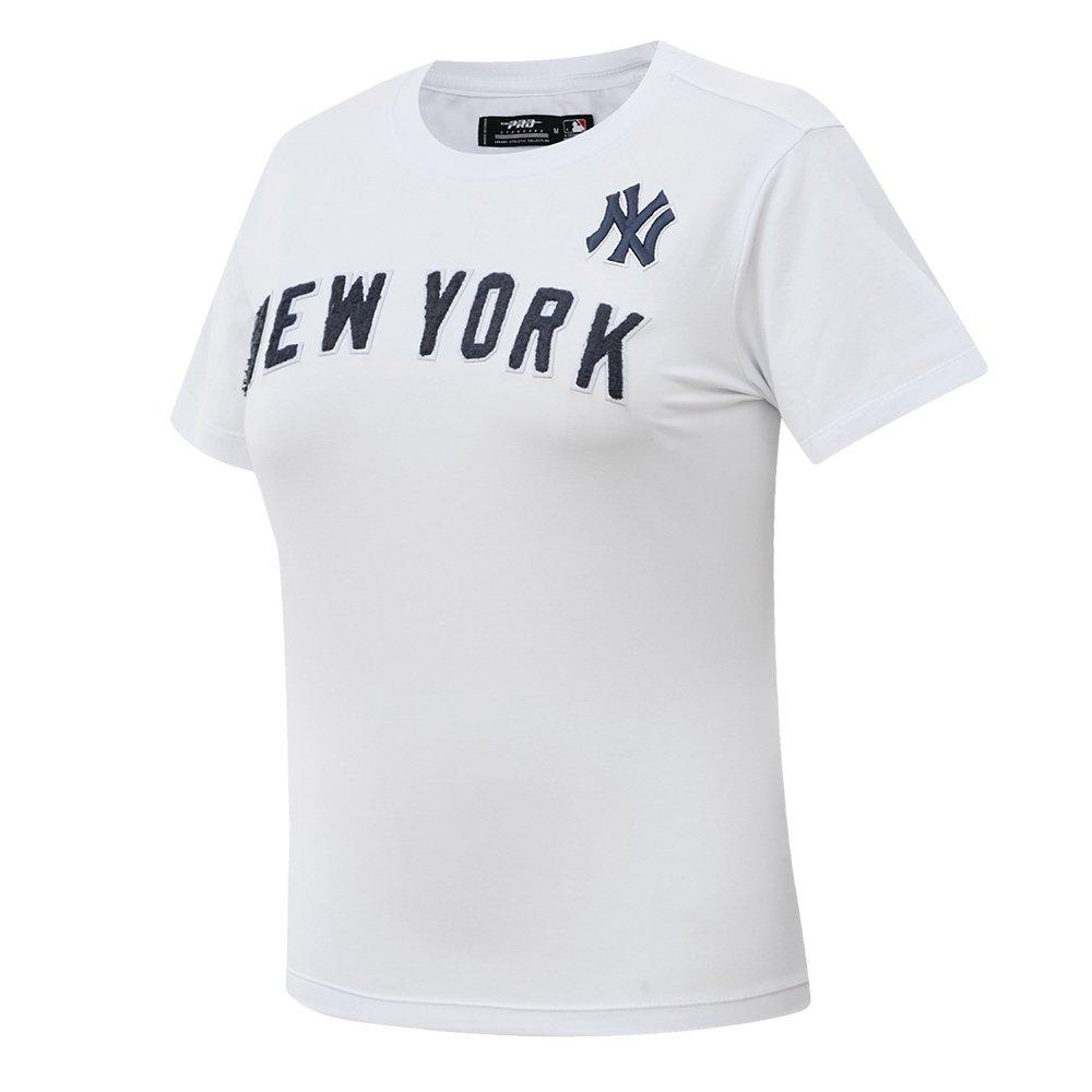 Pro Standard Women's MLB New York Yankees Classic Short Sleeve SJ Slim Fit Top - White - WHITE Thumbnail View 3