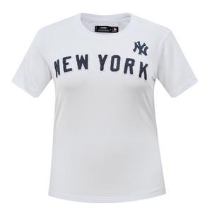 Pro Standard Women's MLB New York Yankees Classic Short Sleeve SJ Slim Fit Top -White