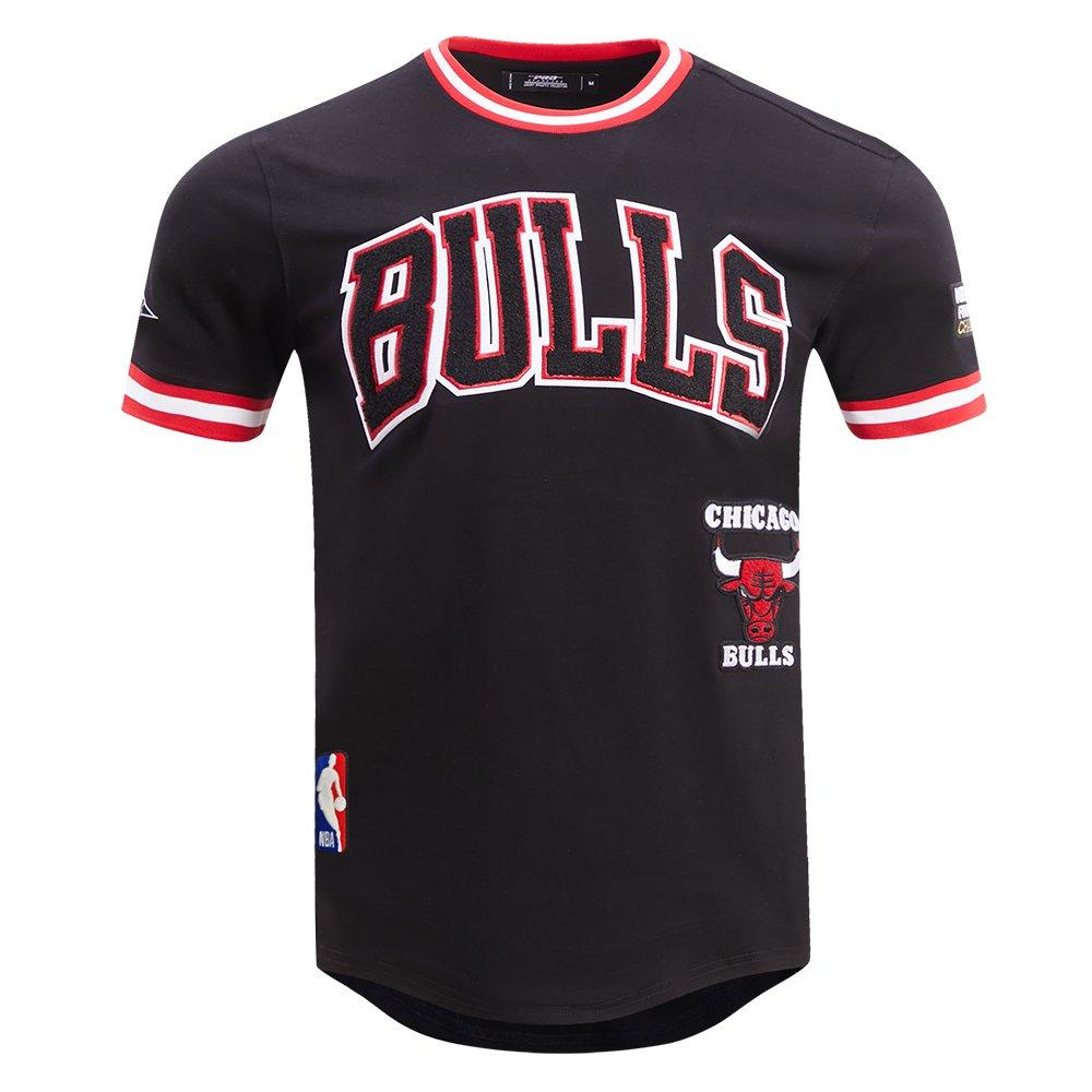 Pro Standard Men's NBA Chicago Bulls Retro Classic Double Knit Tee - Black/Red - BLACK/RED Thumbnail View 1