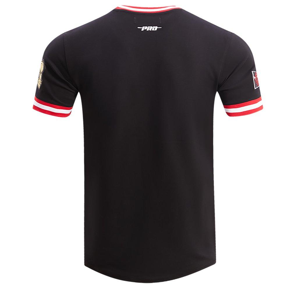 Pro Standard Men's NBA Chicago Bulls Retro Classic Double Knit Tee - Black/Red - BLACK/RED Thumbnail View 2