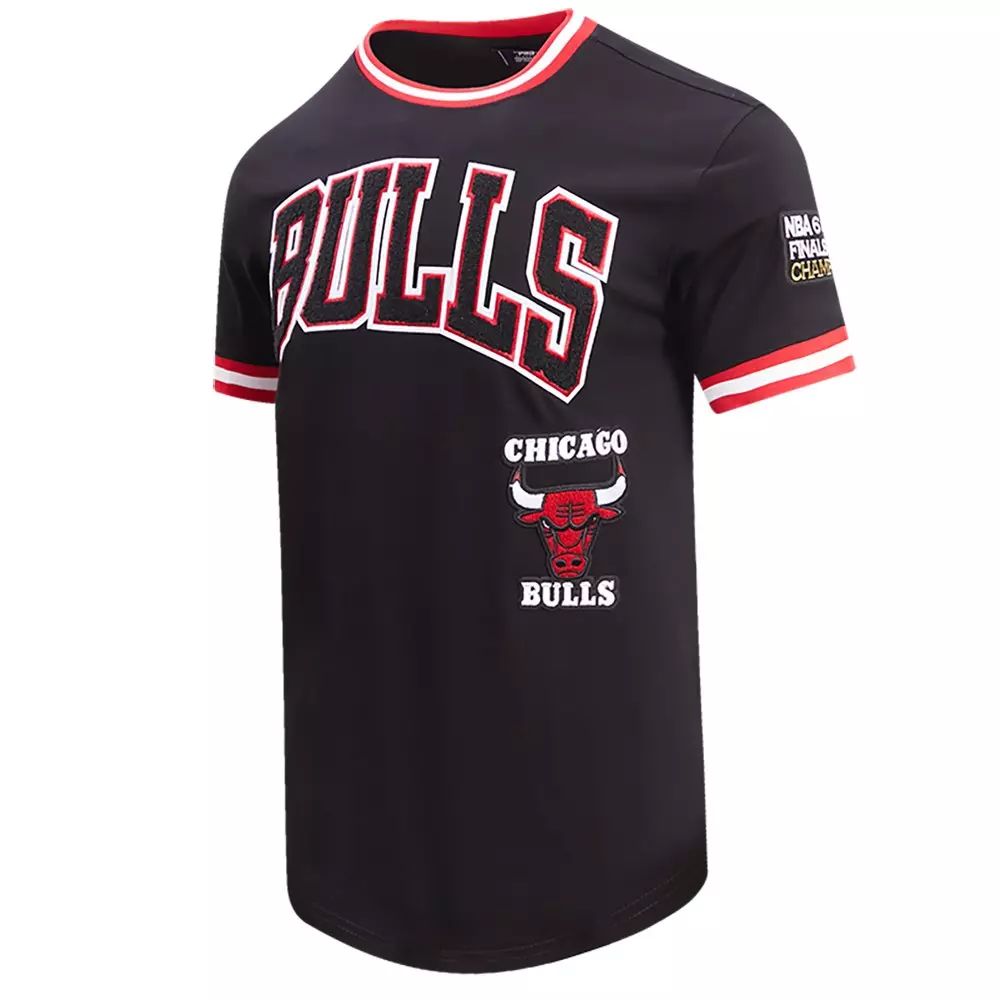 Pro Standard Men's NBA Chicago Bulls Retro Classic Double Knit Tee - Black/Red - BLACK/RED
