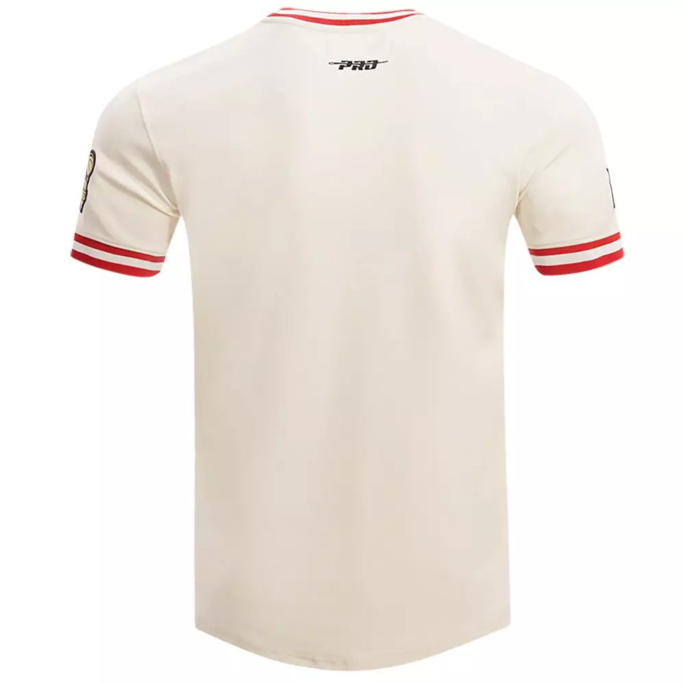 Pro Standard Men's NBA Chicago Bulls Retro Classic Double Knit Tee - Eggshell/Red - EGGSHELL/RED