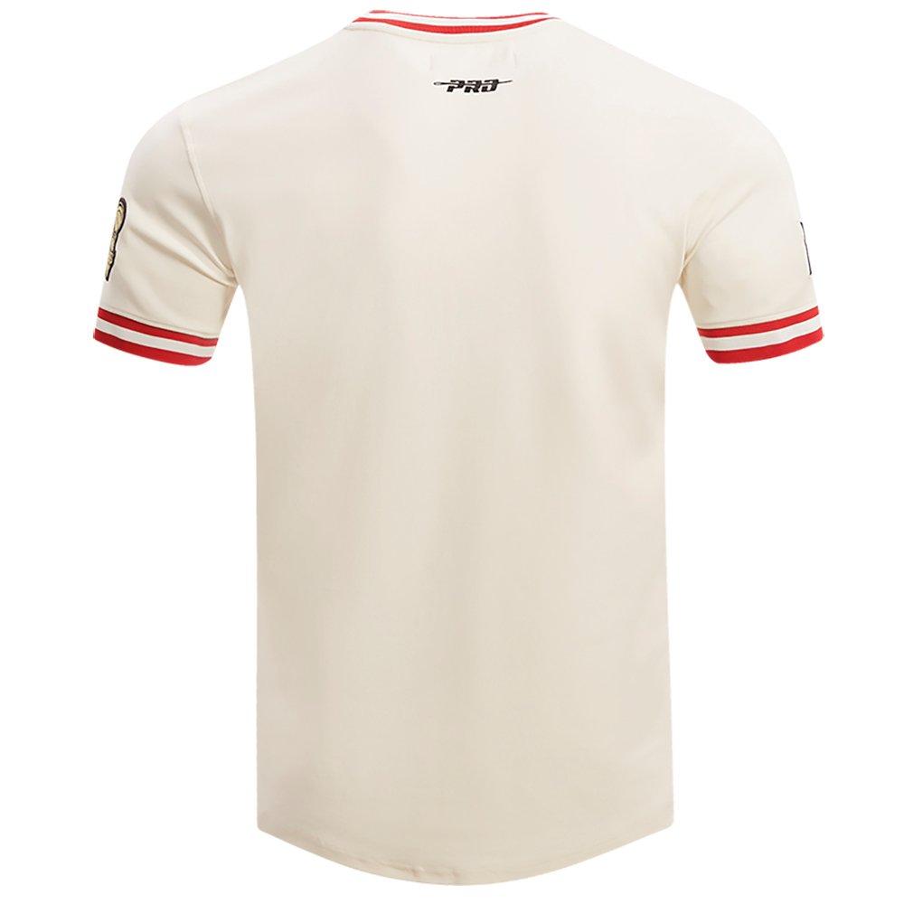 Pro Standard Men's NBA Chicago Bulls Retro Classic Double Knit Tee -Eggshell/Red - EGGSHELL/RED Thumbnail View 2