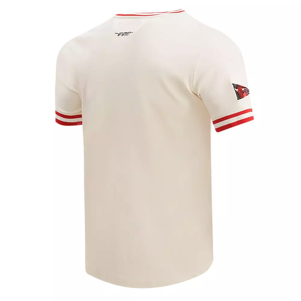 Pro Standard Men's NBA Chicago Bulls Retro Classic Double Knit Tee -Eggshell/Red - EGGSHELL/RED