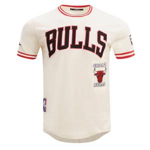 Pro Standard Men's NBA Chicago Bulls Retro Classic Double Knit Tee -Eggshell/Red