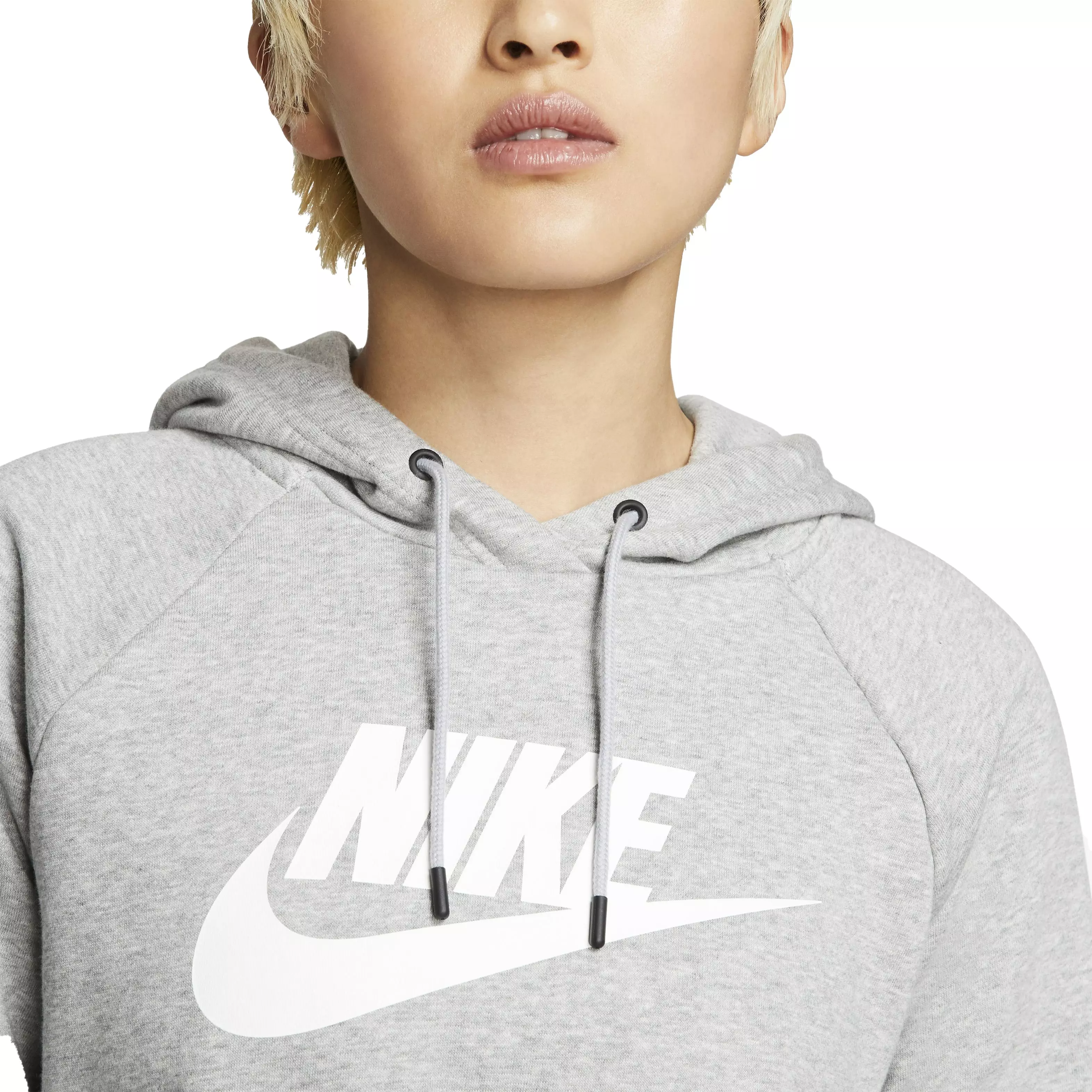 Nike Women's Sportswear Essential Cropped Hoodie - Grey - GREY