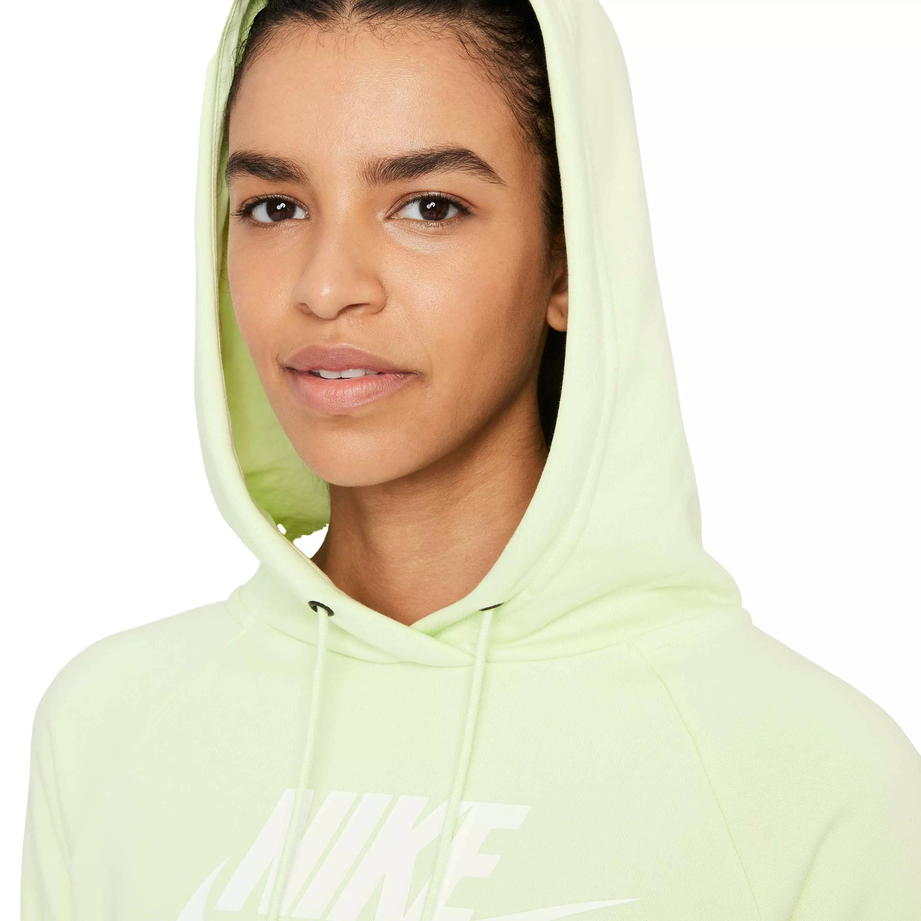 Nike Women's Sportswear Essential Cropped Hoodie - Grey - GREEN