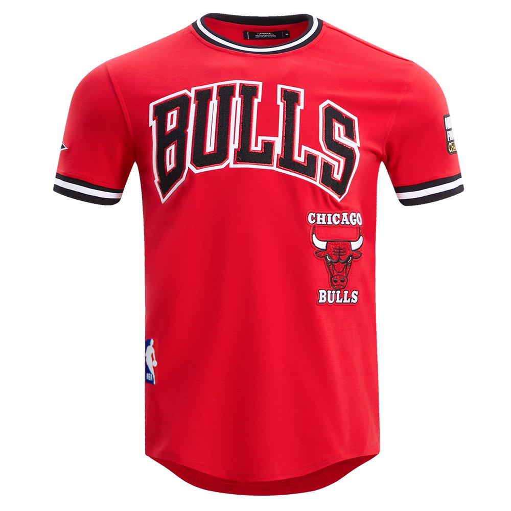 Pro Standard Men's NBA Chicago Bulls Retro Classic Double Knit Tee -Red/Black - RED/BLACK Thumbnail View 1