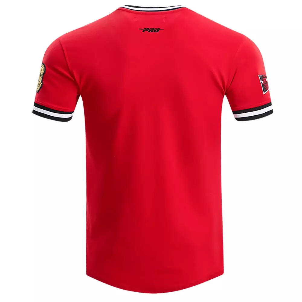Pro Standard Men's NBA Chicago Bulls Retro Classic Double Knit Tee -Red/Black - RED/BLACK