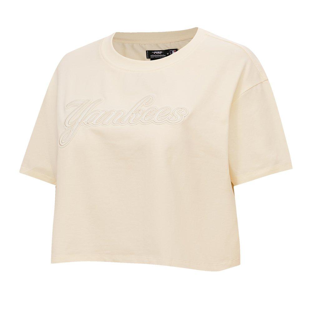 Pro Standard Women's MLB New York Yankees Neutral SJ Boxy Top -Cream - CREAM Thumbnail View 3