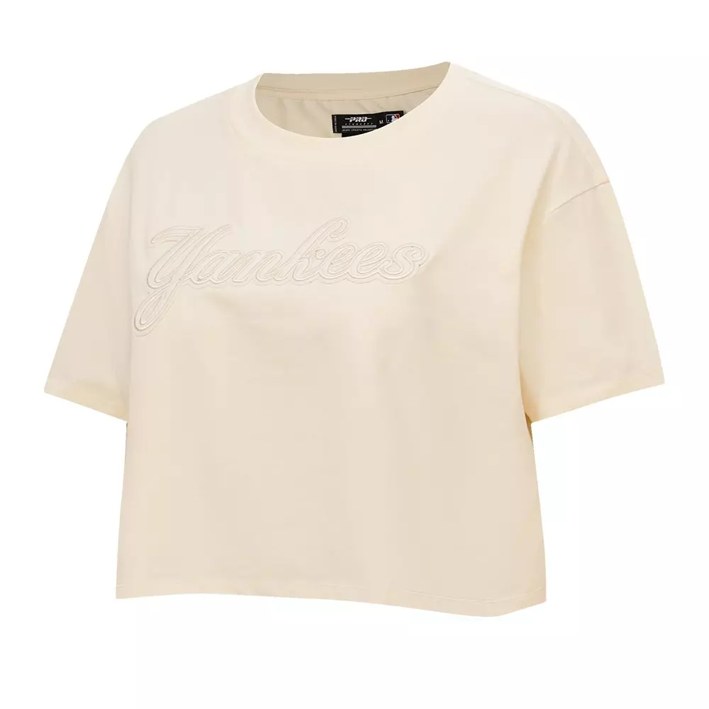 Pro Standard Women's MLB New York Yankees Neutral SJ Boxy Top -Cream - CREAM