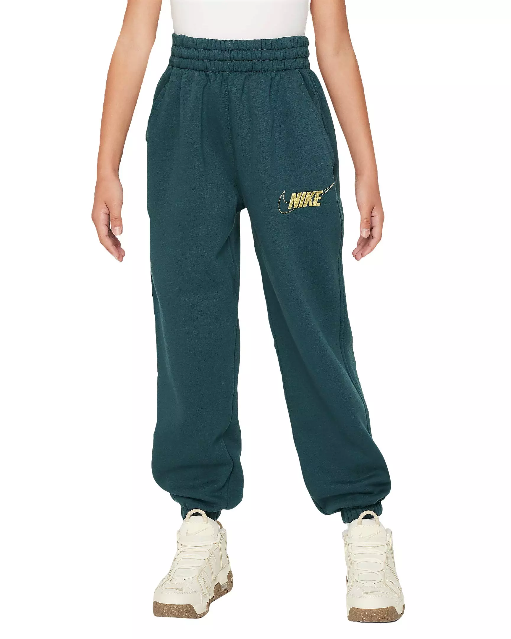 Nike Big Girls' Sportswear Club Fleece Loose Pants - Green