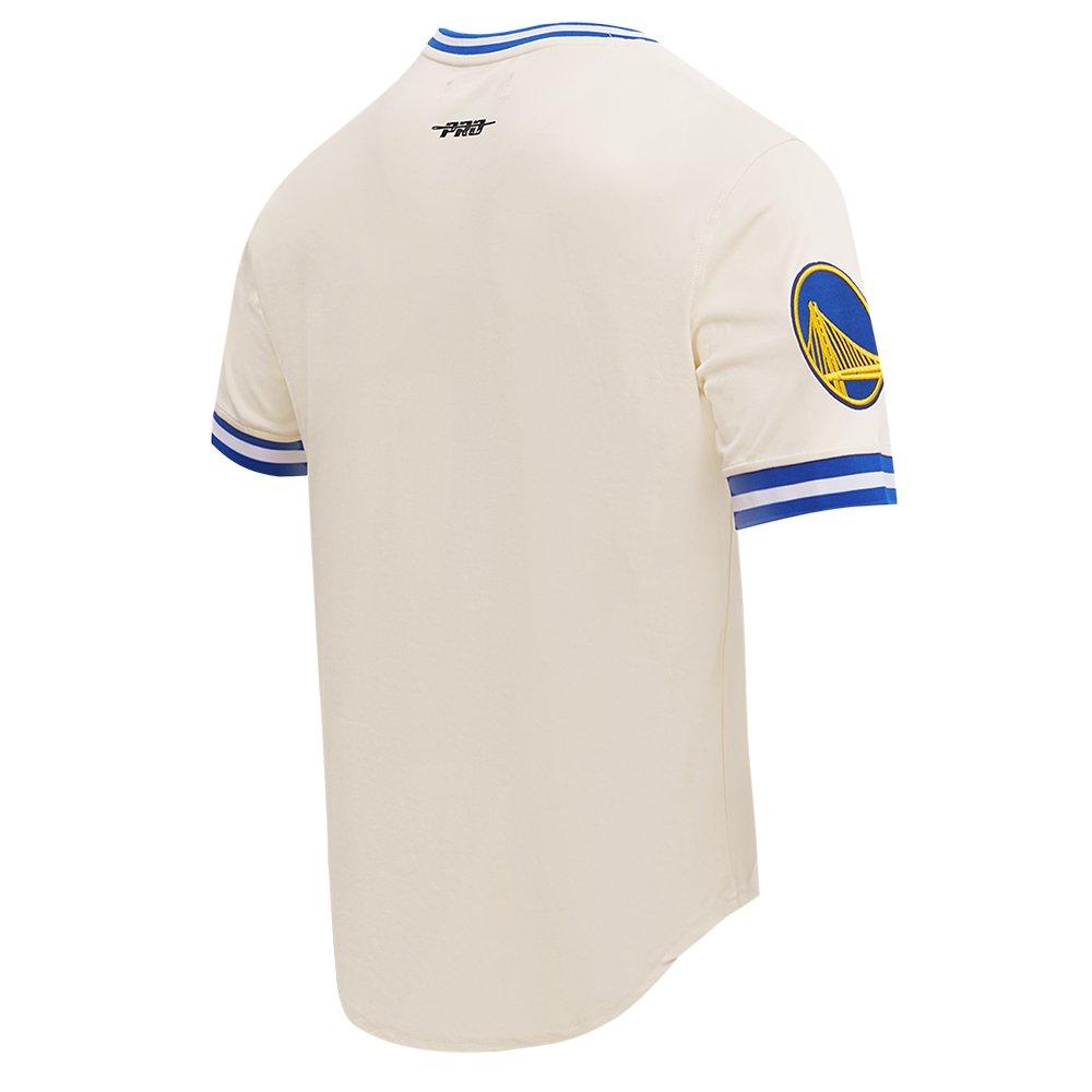Pro Standard Men's NBA Golden State Warriors Retro Classic Double Knit Tee - Eggshell/Royal - EGGSHELL/ROYAL BLUE Thumbnail View 4