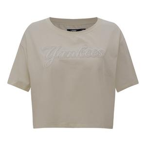 Pro Standard Women's MLB New York Yankees Neutral SJ Boxy Top -Tan