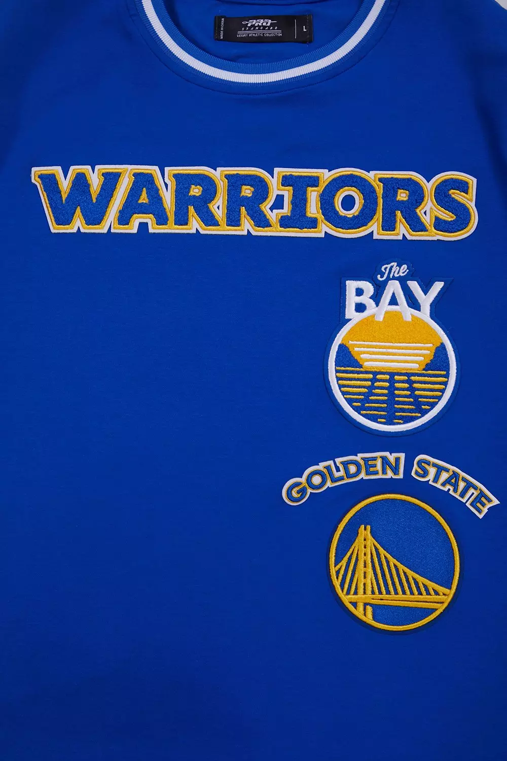 Pro Standard Men's NBA Golden State Warriors Retro Classic Double Knit Tee -Royal - ROYAL