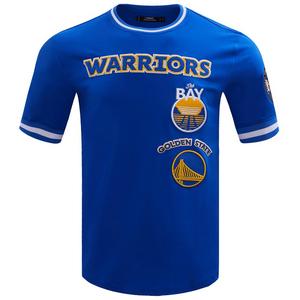 Pro Standard Men's NBA Golden State Warriors Retro Classic Double Knit Tee -Royal