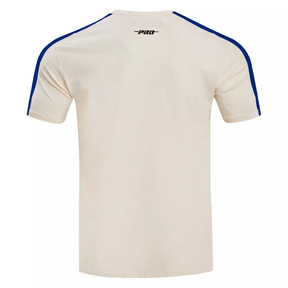 Pro Standard Men's NBA Golden State Warriors Retro Classic SJ Striped Tee -Eggshell/Royal - EGGSHELL/ROYAL BLUE