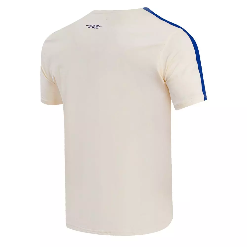 Pro Standard Men's NBA Golden State Warriors Retro Classic SJ Striped Tee -Eggshell/Royal - EGGSHELL/ROYAL BLUE