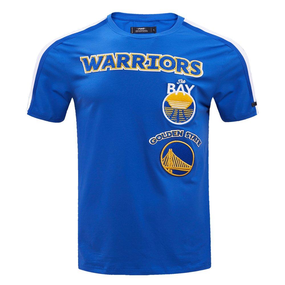 Pro Standard Men's NBA Golden State Warriors Retro Classic SJ Striped Tee - Royal Blue - ROYAL Thumbnail View 1