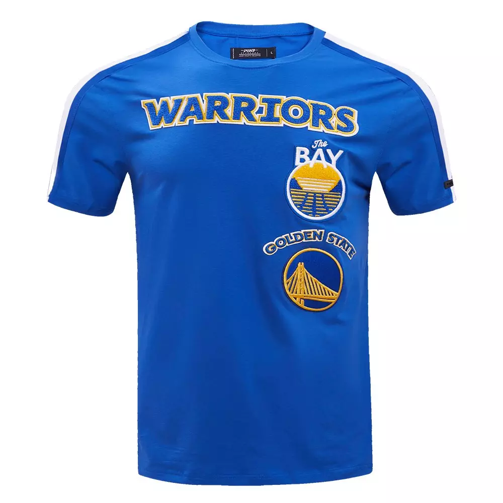 Pro Standard Men's NBA Golden State Warriors Retro Classic SJ Striped Tee - Royal Blue - ROYAL
