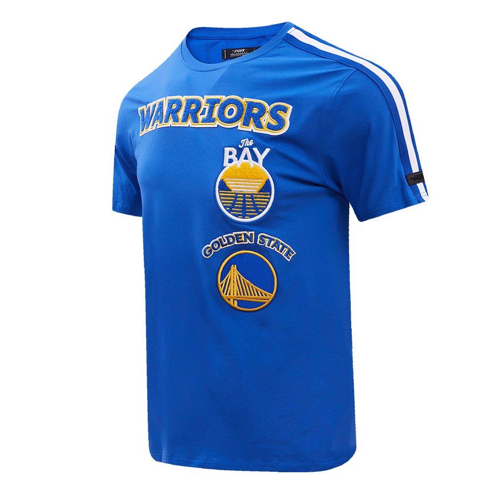 Pro Standard Men's NBA Golden State Warriors Retro Classic SJ Striped Tee - Royal Blue - ROYAL Thumbnail View 3