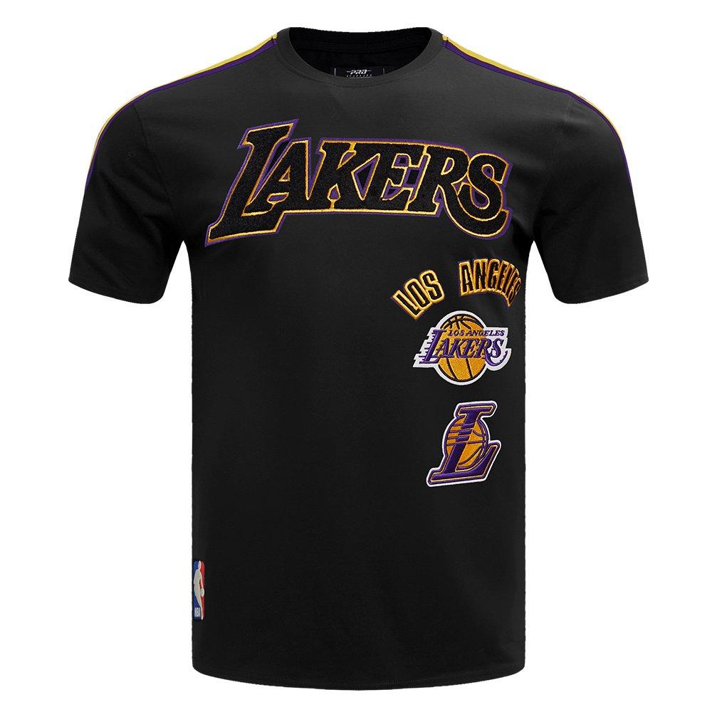 Pro Standard Men's NBA Los Angeles Lakers Retro Classic SJ Striped Tee - Black/Purple/Yellow - BLACK/PURPLE/YELLOW Thumbnail View 1