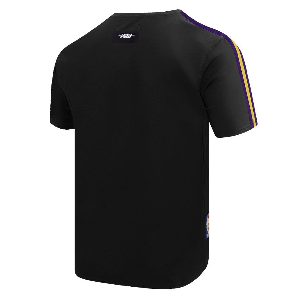 Pro Standard Men's NBA Los Angeles Lakers Retro Classic SJ Striped Tee - Black/Purple/Yellow - BLACK/PURPLE/YELLOW Thumbnail View 4