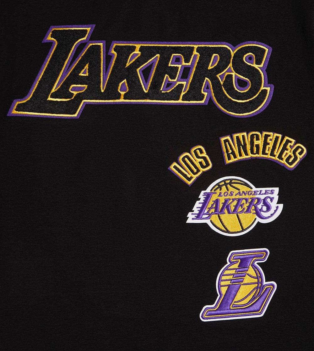 Pro Standard Men's NBA Los Angeles Lakers Retro Classic SJ Striped Tee - Black/Purple/Yellow - BLACK/PURPLE/YELLOW Thumbnail View 5