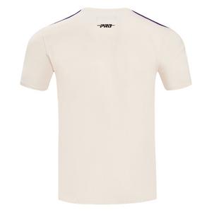 Pro Standard Men's NBA Los Angeles Lakers Retro Classic SJ Striped Tee -Eggshell/Purple