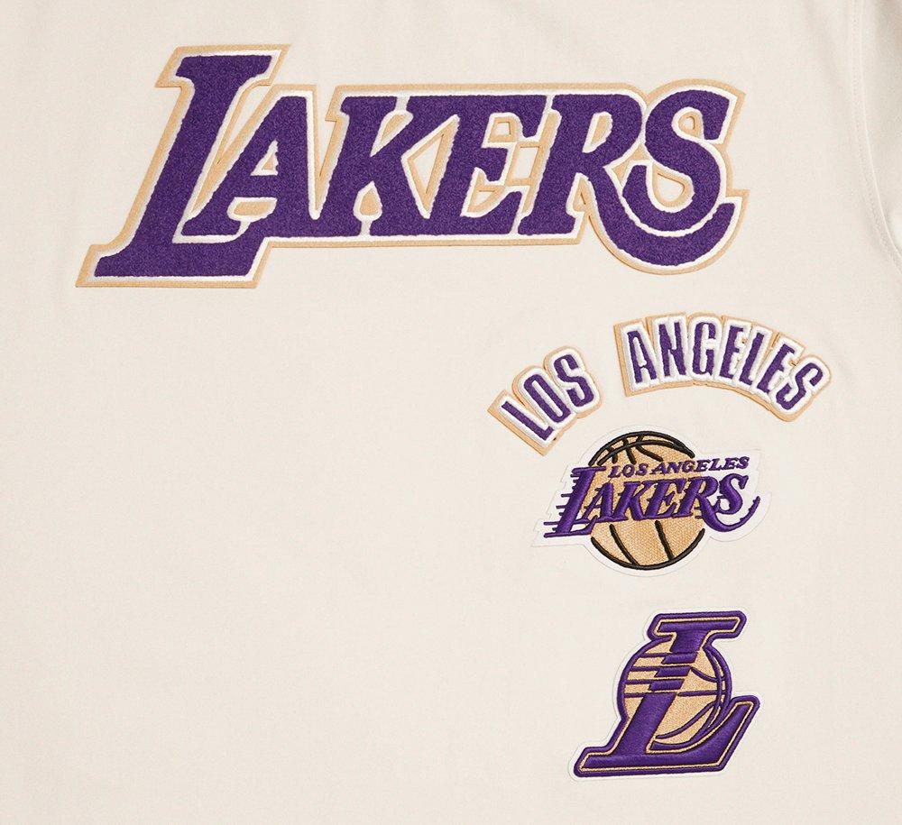 Pro Standard Men's NBA Los Angeles Lakers Retro Classic SJ Striped Tee -Eggshell/Purple - EGGSHELL/PURPLE Thumbnail View 5