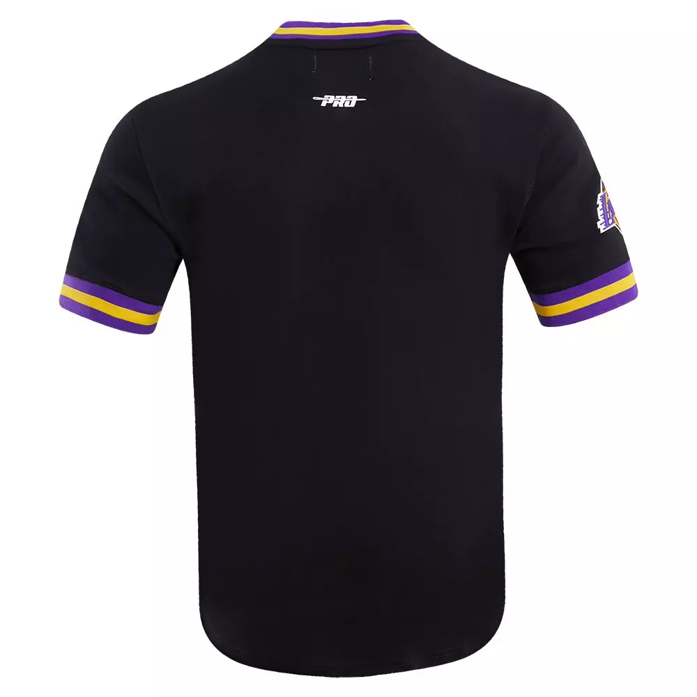 Pro Standard Men's NBA Los Angeles Lakers Retro Classic Double Knit Tee - Black/Purple/Yellow - BLACK/PURPLE/YELLOW